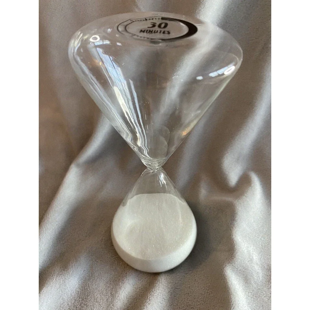 hour glass white sand timer 30 minutes excellent condition